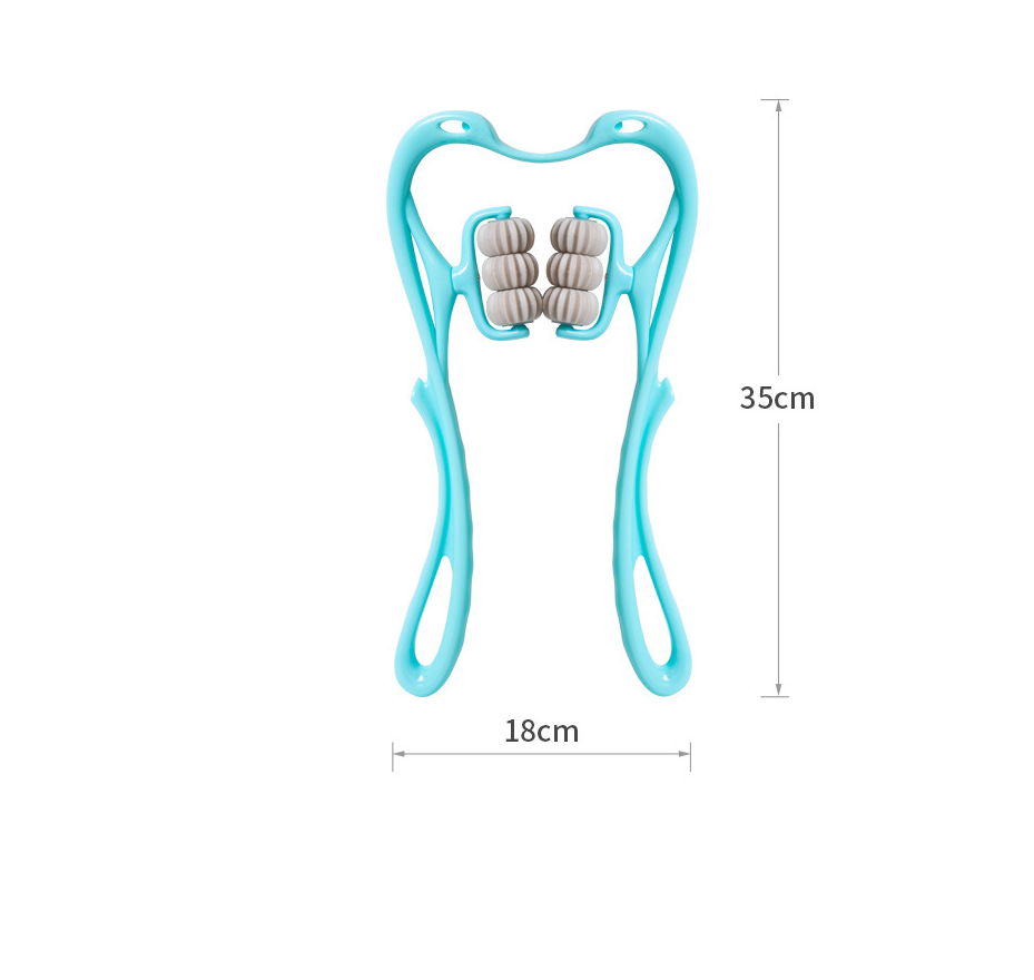 Massaggiatore Manuale Multifunzione a Sei Ruote per il Collo - Strumento di Massaggio per Rilassare e Lenire con Rulli Massaggianti